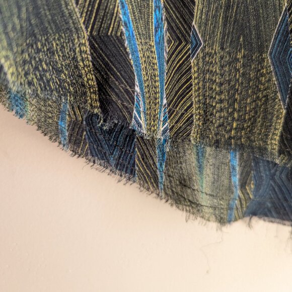 Go> by GoSilk abstract pattern snap button blouse - Picture 6 of 9